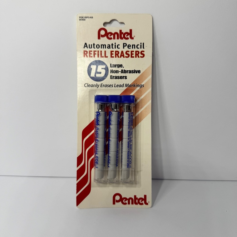 Pentel Automatic Pencil Refill Erasers 15 Ct. Pack NEW White Large Non-Abrasive